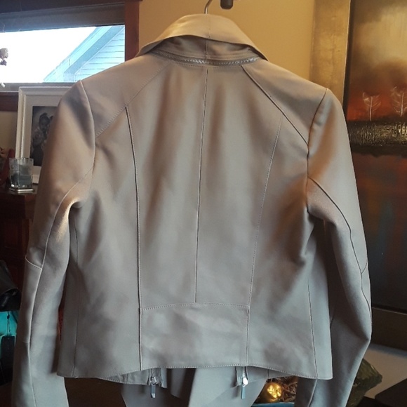 Rare! BCBGMAXAZRIA Leather Drape Jacket - Picture 6 of 8
